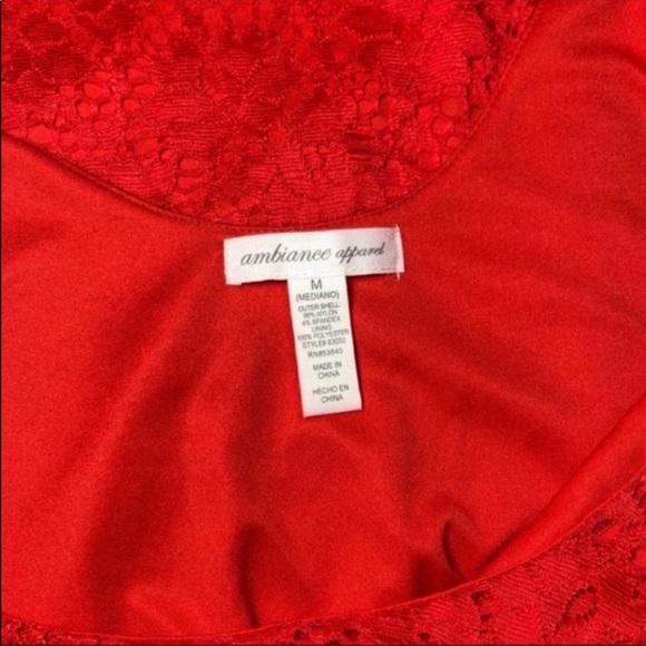 SEE NEW LISTING  NEW Ambiance Apparel Lacy Red Dress - Picture 5 of 5